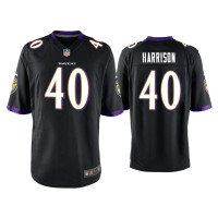 Men Baltimore Ravens #40 Malik Harrison Black Game Jersey