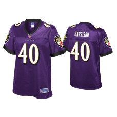 Women Baltimore Ravens #40 Malik Harrison Purple Pro Line Jersey