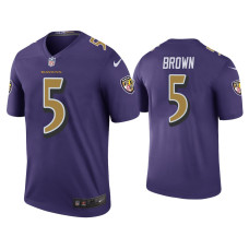 Men Baltimore Ravens #5 Color Rush Legend Marquise Brown Purple Jersey