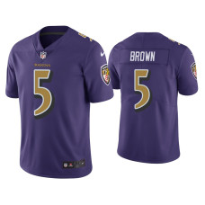 Men Baltimore Ravens #5 Color Rush Limited Marquise Brown Purple Jersey