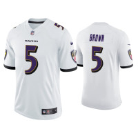 Men Baltimore Ravens #5 Marquise Brown Vapor Limited White Jersey