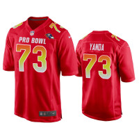 Men Baltimore Ravens #73 Ravens Marshal Yanda AFC Nike Game Red Jersey - 2019 Pro Bowl