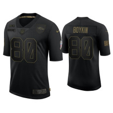 Men Baltimore Ravens #80 Miles Boykin Black 2020 Salute To Service Limited Jersey