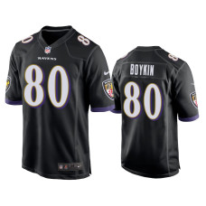 Men Baltimore Ravens #80 Miles Boykin Black NFL Draft Game Jersey