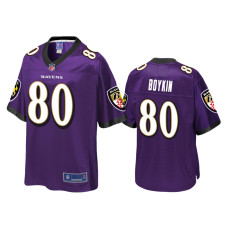 Men Baltimore Ravens #80 Miles Boykin Purple Pro Line Jersey