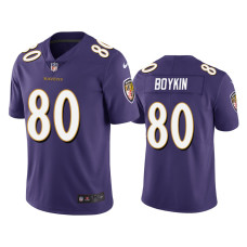 Men Baltimore Ravens #80 Miles Boykin Purple NFL Draft Vapor Limited Jersey