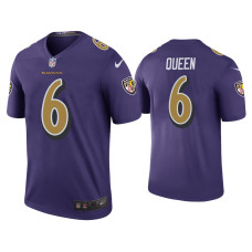 Men Baltimore Ravens #6 Color Rush Legend Patrick Queen Purple Jersey