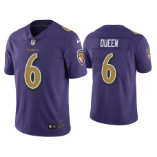 Men Baltimore Ravens #6 Color Rush Limited Patrick Queen Purple Jersey