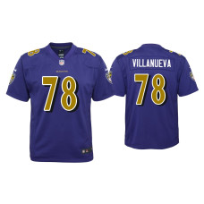 Youth Baltimore Ravens #78 Alejandro Villanueva Purple Color Rush Game Jersey