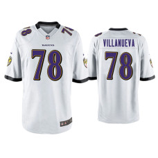 Men Baltimore Ravens #78 Alejandro Villanueva White Game Jersey