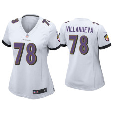 Women Baltimore Ravens #78 Alejandro Villanueva White Game Jersey