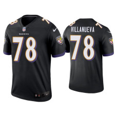 Men Baltimore Ravens #78 Alejandro Villanueva Black Legend Jersey