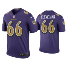 Men Baltimore Ravens #66 Color Rush Legend Ben Cleveland Purple Jersey