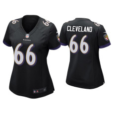 Women Baltimore Ravens #66 Ben Cleveland Black Game Jersey