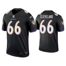 Men Baltimore Ravens #66 Ben Cleveland Black Legend Jersey