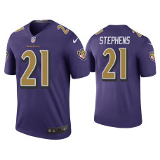 Men Baltimore Ravens #21 Color Rush Legend Brandon Stephens Purple Jersey