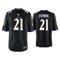 Men Baltimore Ravens #21 Brandon Stephens Black Game Jersey