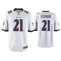 Men Baltimore Ravens #21 Brandon Stephens White Game Jersey