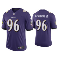 Men Baltimore Ravens #96 Broderick Washington Jr. Vapor Limited Purple Jersey