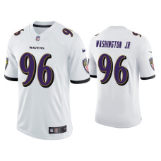 Men Baltimore Ravens #96 Broderick Washington Jr. Vapor Limited White Jersey