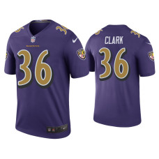 Men Baltimore Ravens #36 Color Rush Legend Chuck Clark Purple Jersey