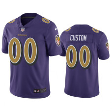 Men Baltimore Ravens #00 Nike Custom Purple Color Rush Limited Jersey