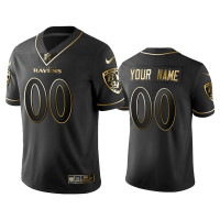 Men Baltimore Ravens #00 2019 Golden Edition Vapor Untouchable Limited Custom Black Jersey