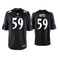 Men Baltimore Ravens #59 Daelin Hayes Black Game Jersey