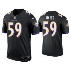 Men Baltimore Ravens #59 Daelin Hayes Black Legend Jersey