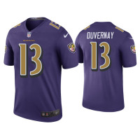 Men Baltimore Ravens #13 Color Rush Legend Devin Duvernay Purple Jersey