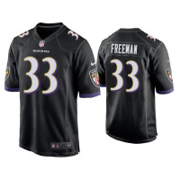 Men Baltimore Ravens #33 Devonta Freeman Black Game Jersey