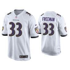 Men Baltimore Ravens #33 Devonta Freeman White Game Jersey