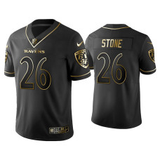 Men Baltimore Ravens #26 Golden Edition Vapor Limited Ravens Geno Stone Black Jersey