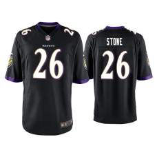 Men Baltimore Ravens #26 Geno Stone Black Game Jersey