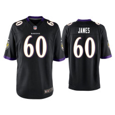 Men Baltimore Ravens #60 Ja'Wuan James Black Game Jersey