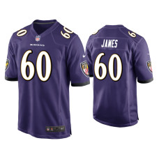 Men Baltimore Ravens #60 Ja'Wuan James Purple Game Jersey