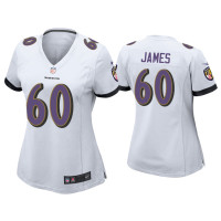 Women Baltimore Ravens #60 Ja'Wuan James White Game Jersey