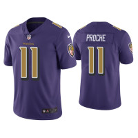 Men Baltimore Ravens #11 Color Rush Limited James Proche Purple Jersey