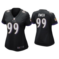 Women Baltimore Ravens #99 Jayson Oweh Black Game Jersey