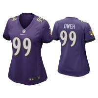 Women Baltimore Ravens #99 Jayson Oweh Purple Game Jersey