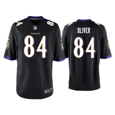 Men Baltimore Ravens #84 Josh Oliver Black Game Jersey