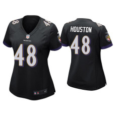 Women Baltimore Ravens #48 Justin Houston Black Game Jersey