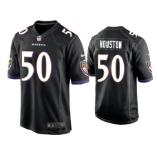 Men Baltimore Ravens #50 Justin Houston Black Game Jersey