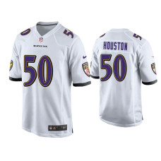 Men Baltimore Ravens #50 Justin Houston White Game Jersey