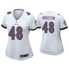 Women Baltimore Ravens #48 Justin Houston White Game Jersey