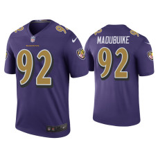 Men Baltimore Ravens #92 Color Rush Legend Justin Madubuike Purple Jersey