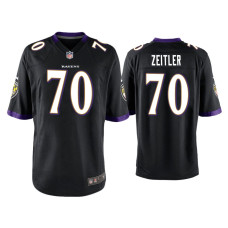 Men Baltimore Ravens #70 Kevin Zeitler Black Game Jersey