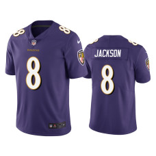 Men Baltimore Ravens #8 Vapor Untouchable Limited Lamar Jackson Vapor Limited Purple Jersey