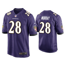 Men Baltimore Ravens #28 Latavius Murray Purple Game Jersey