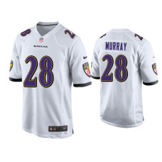 Men Baltimore Ravens #28 Latavius Murray White Game Jersey